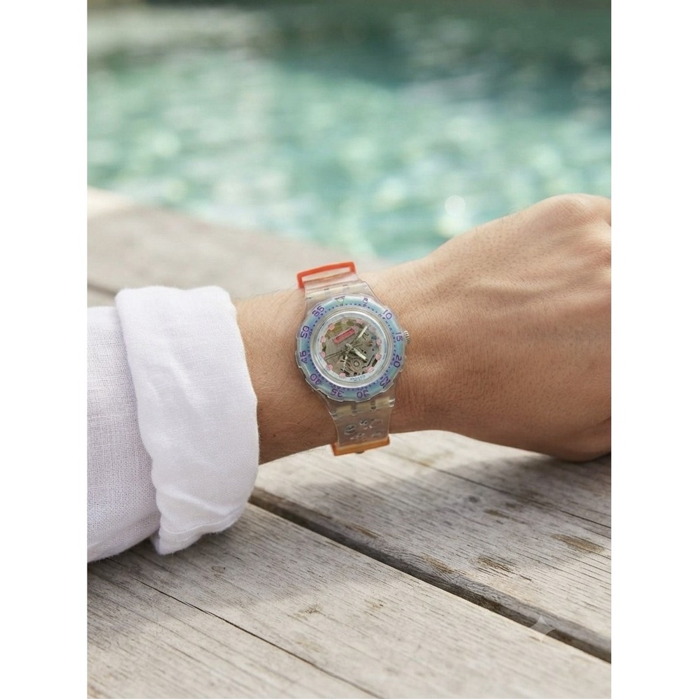 Vintage Swatch Scuba 200 New Deadstock Watch Clear Transparent Swiss Made Rare